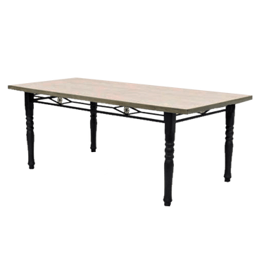 Sienna Industrial Dining Table 2M - Rustic Wooden Top & Black Spindle Legs - Modern Elegance - UK Luxury Furniture